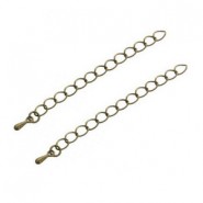 Metal extension chains 50mm with drop Bronze